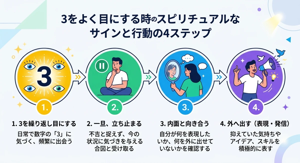 エンジェルナンバー3を頻繁に見る時のアクション