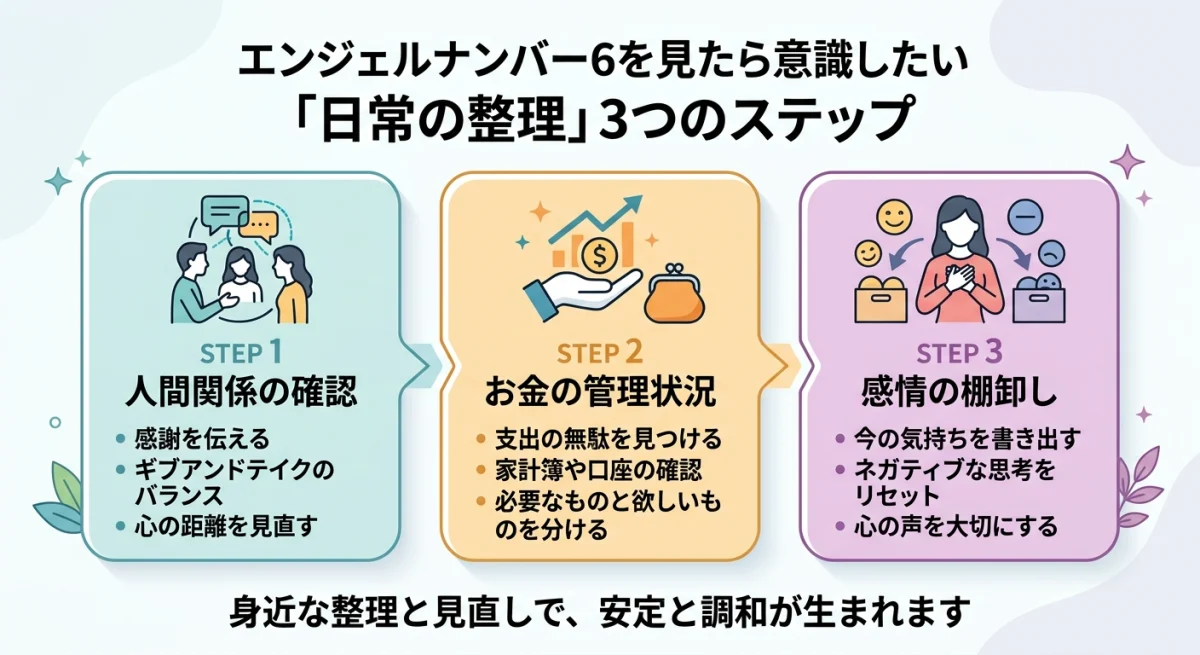 エンジェルナンバー6を見たときに行うべき3つのステップ