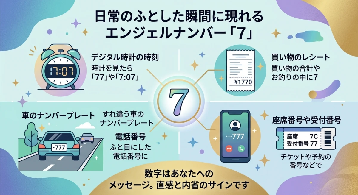 日常のふとした瞬間にエンジェルナンバー7