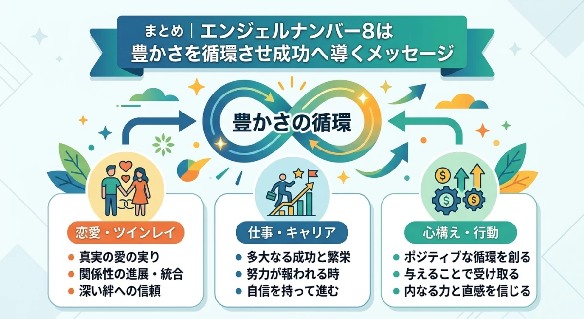 エンジェルナンバー8が示す恋愛・仕事・ツインレイのメッセージを一覧化