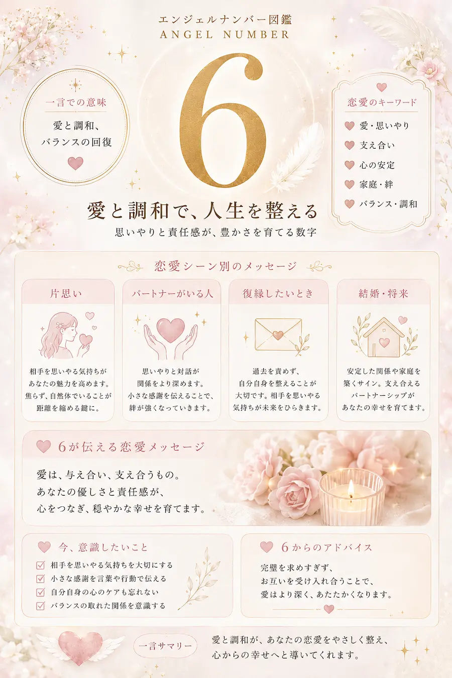 エンジェルナンバー6 恋愛におけるメッセージ