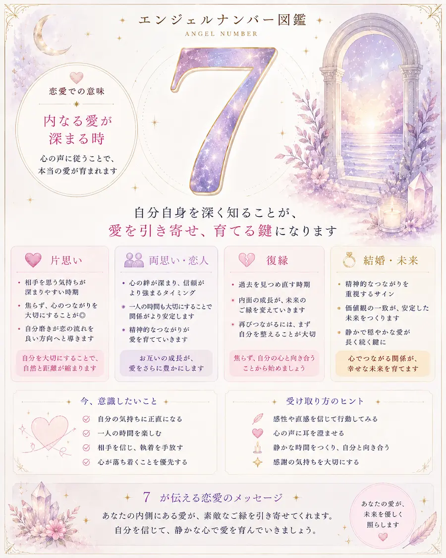 エンジェルナンバー7 恋愛におけるメッセージ